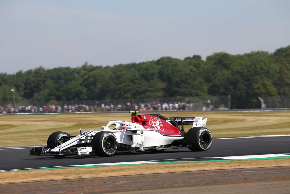 Charles Leclerc durante il GP di Gran Bretagna sull'Alfa Romeo Sauber C37