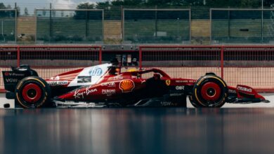 Sospensione posteriore Scuderia Ferrari SF-25 test filming day Mugello