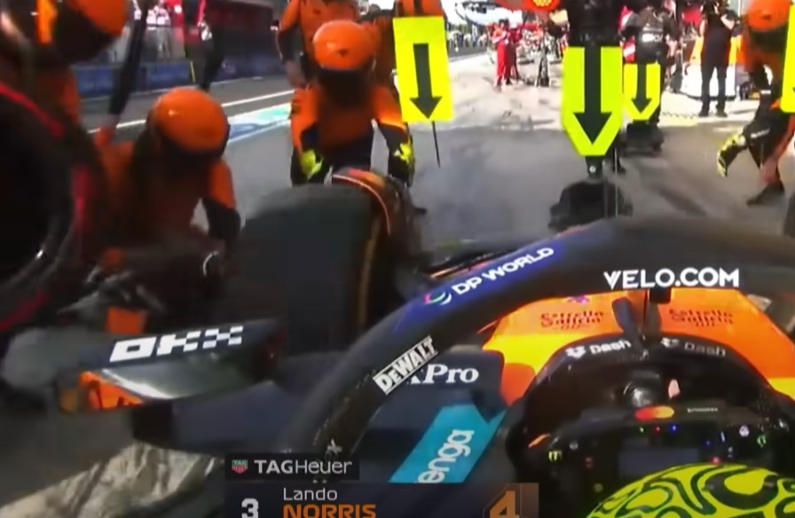 Pit-Stop cambio gomme: i led della pistola emettono luce bianca, pronta per lo svitamento