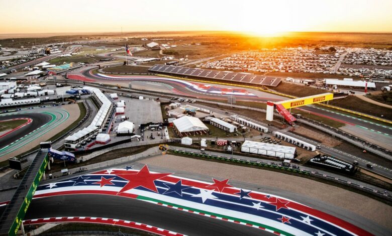 Vista dall'alto del Circuit of the Americas COTA sede GP Stati Uniti d'America