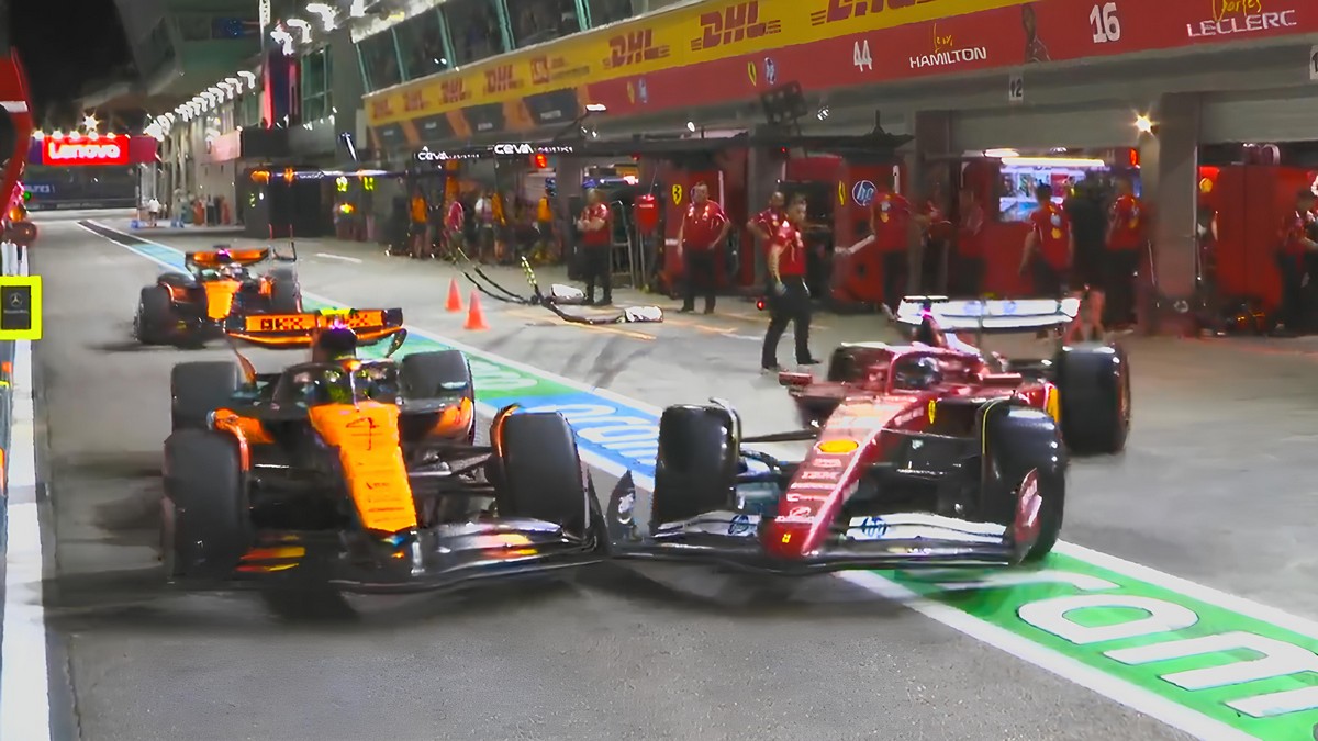 Incidente GP Singapore Ferrari McLaren Leclerc penalizzato Norris