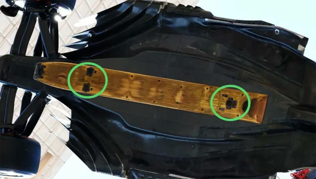 Skid Block installato nella parte inferiore delle monoposto della Formula 1