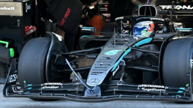 Nuova ala mobile Mercedes Test Abu Dhabi F1 2025