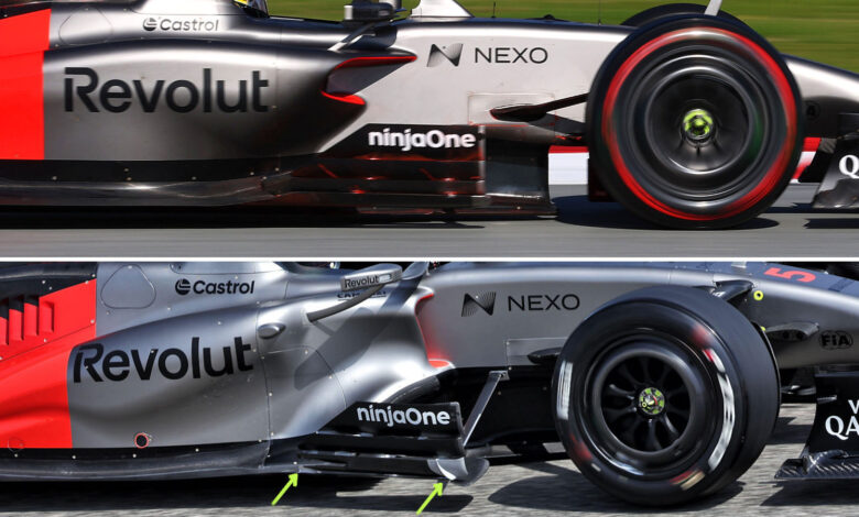 Sidepod Audi R26 aggiornamenti Bahrain