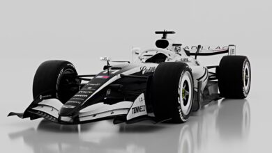 Cadillac F1 livrea speciale GP Miami con richiami alla bandiera americana statunitense